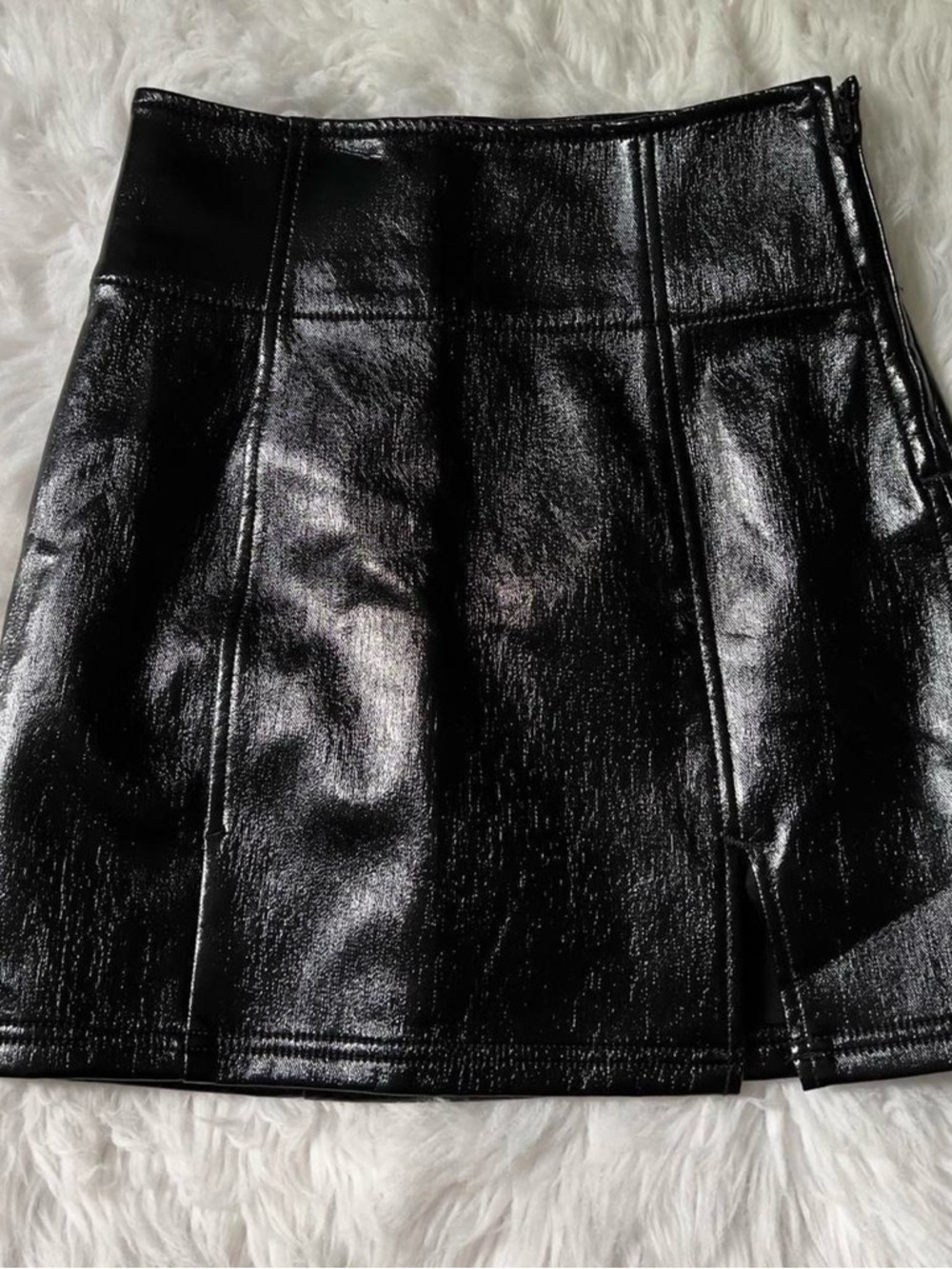 Free people faux leather mini skirt